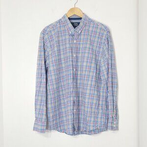 Simons Men's Multi Checkered 100% Cotton Casual Button Down Shirt Pocket Size XL